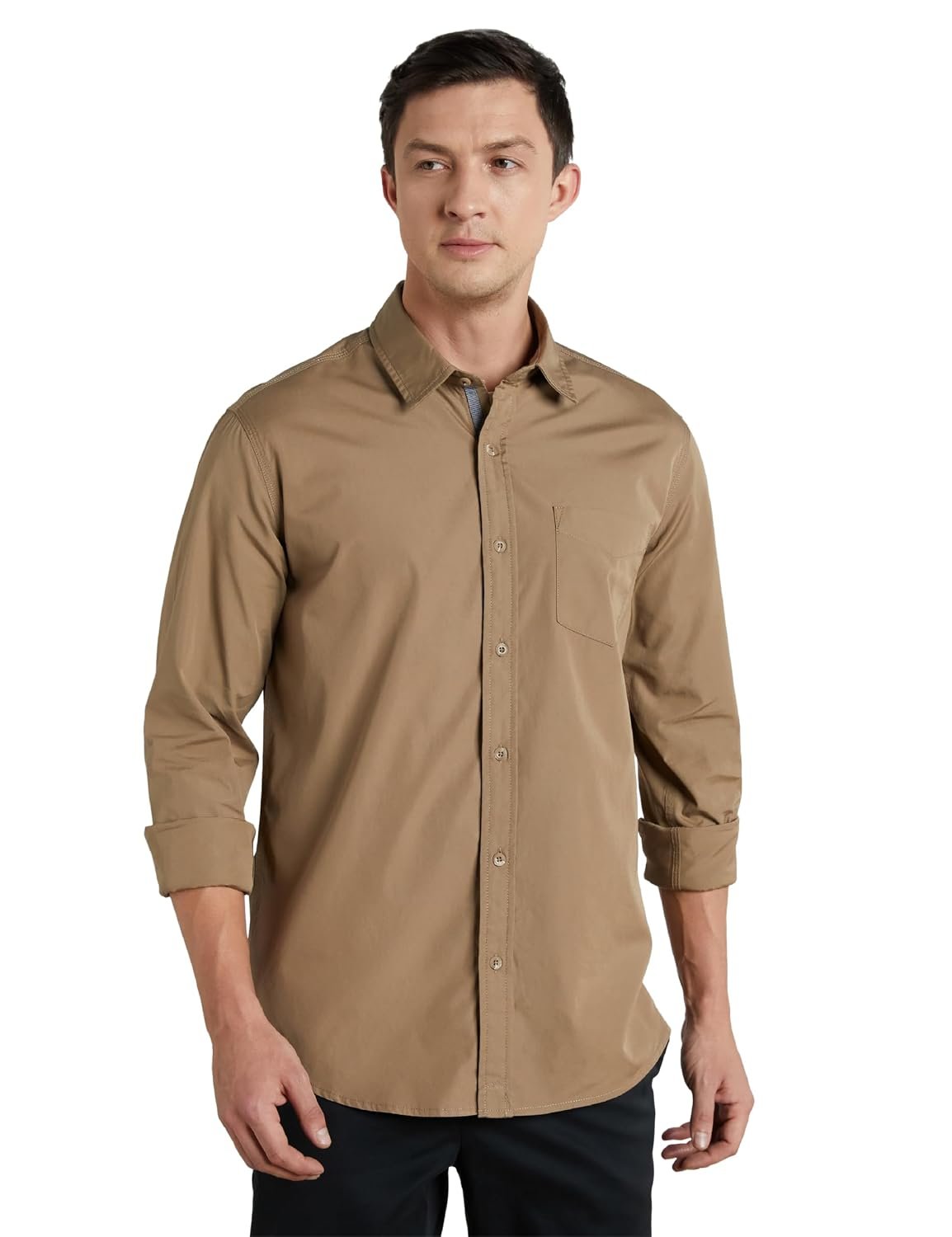 Men's Casual Cotton Poplin Shirt — Regular Fit