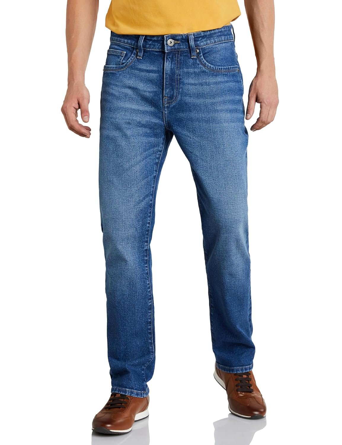 Men's Cotton Stretch Jeans — Regular Fit (Blue)