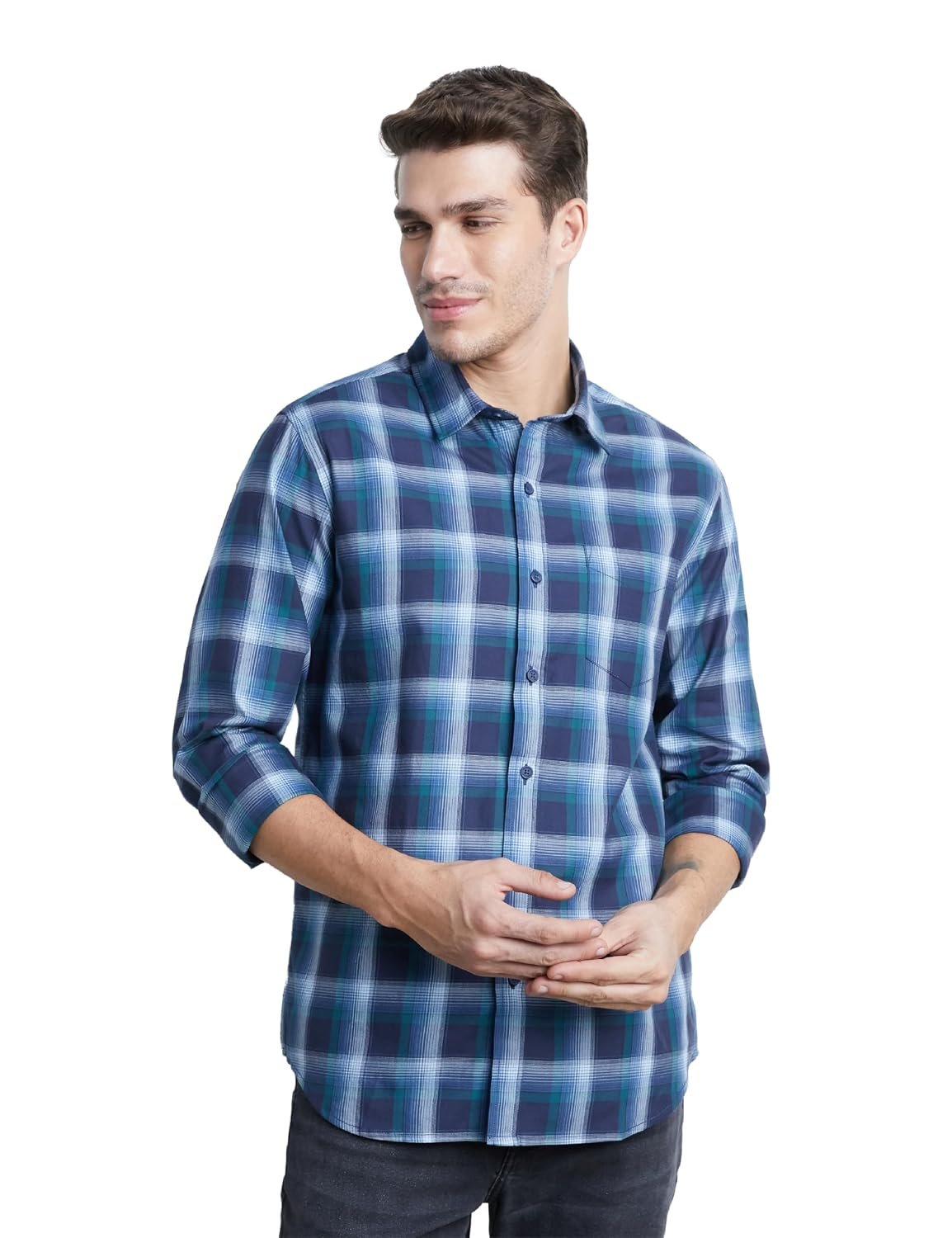 Men's Checkered Casual Shirt — Full Sleeve Cotton