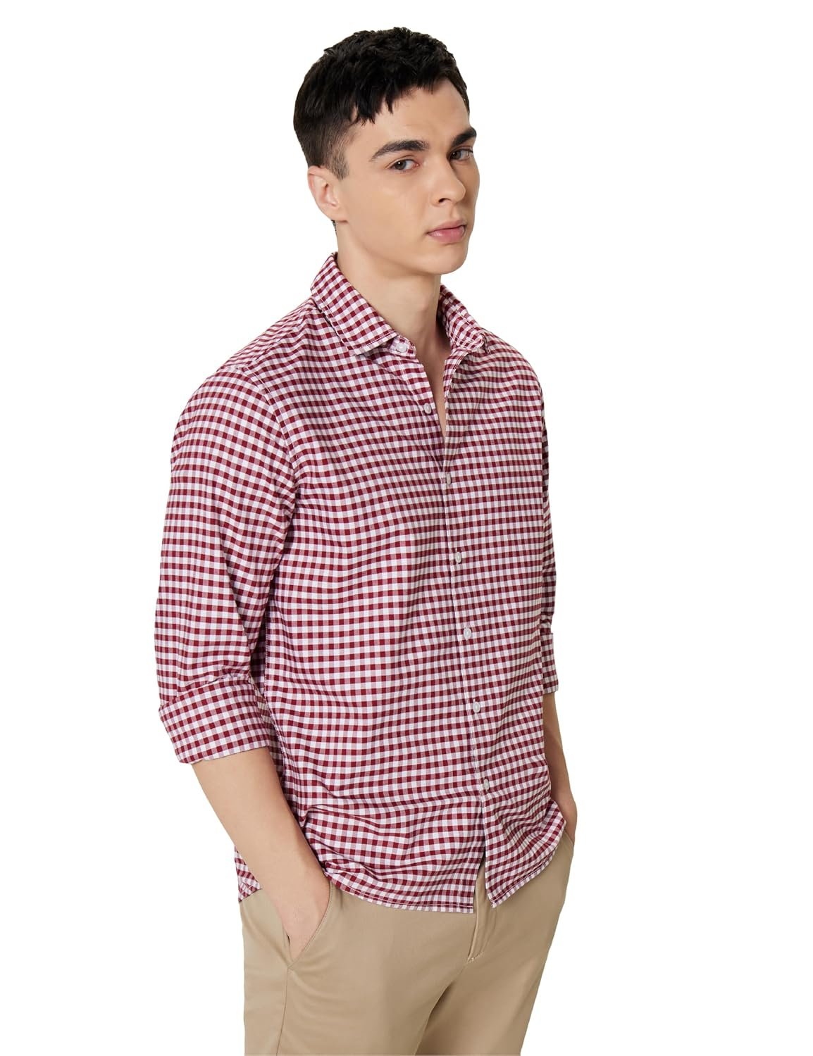 Men's Checkered Cotton Casual Shirt